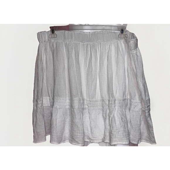 Cotton On Curve Frill White Mini Skirt• Cotton Gauze •plus sz 20• New W/tags - Picture 2 of 7